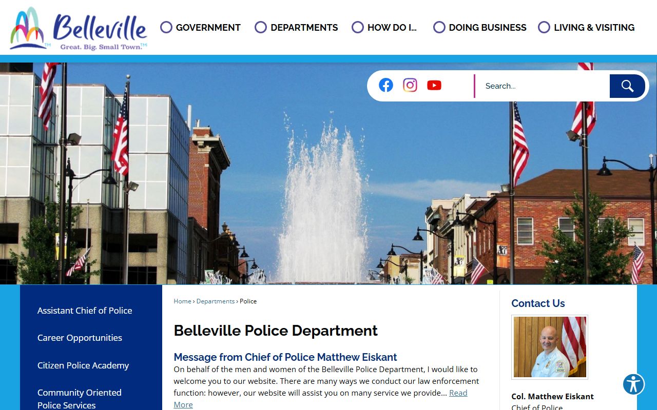 Belleville Police Department website for arrest records access