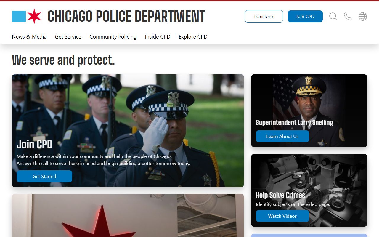 Chicago Police Department website homepage for arrest records access