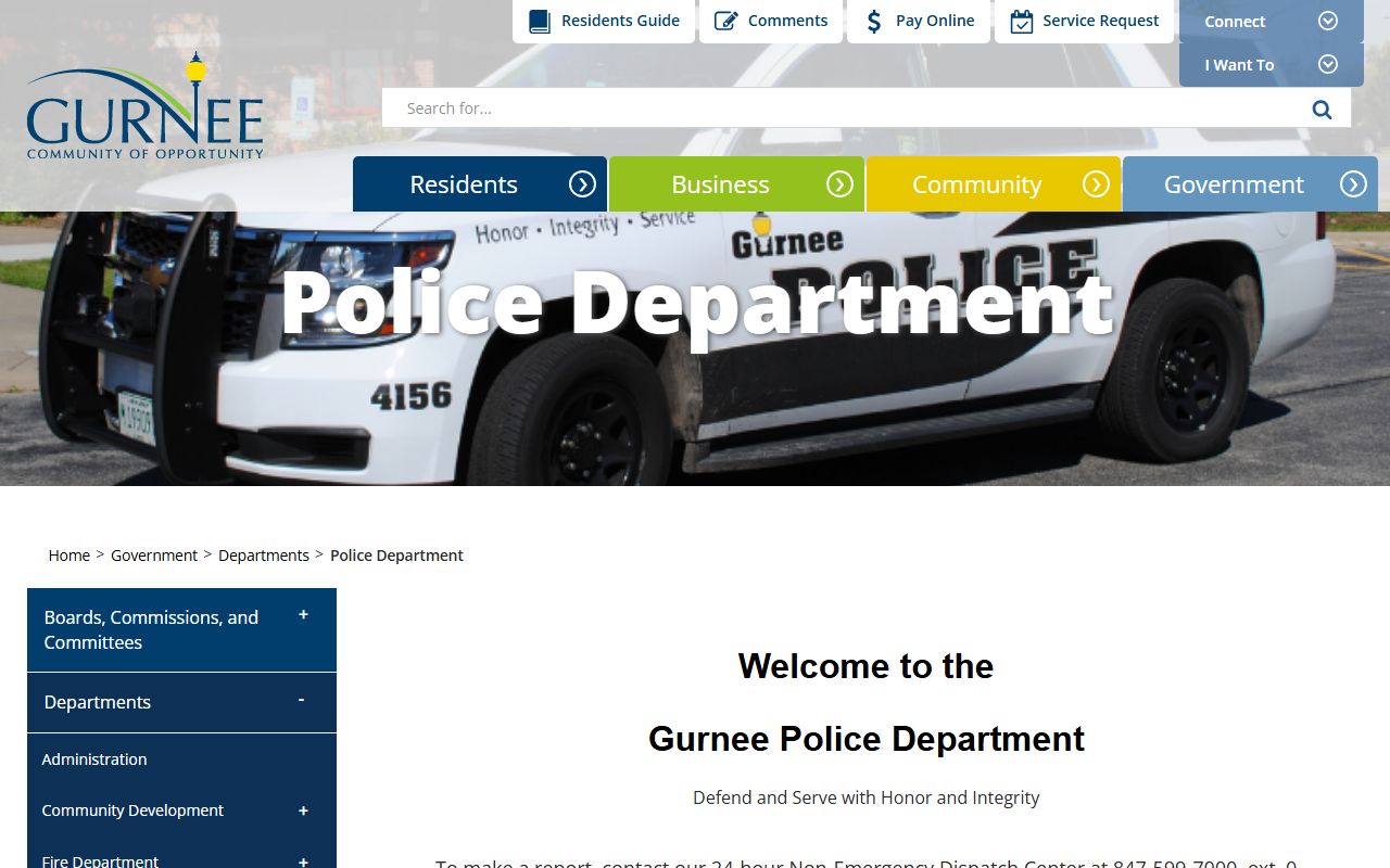 Gurnee Police Department arrest records page