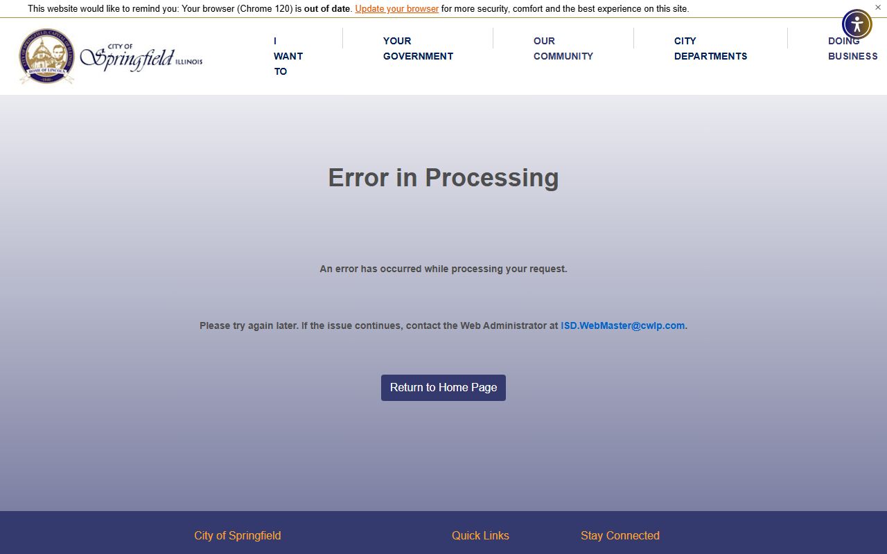 Springfield Police Department main page