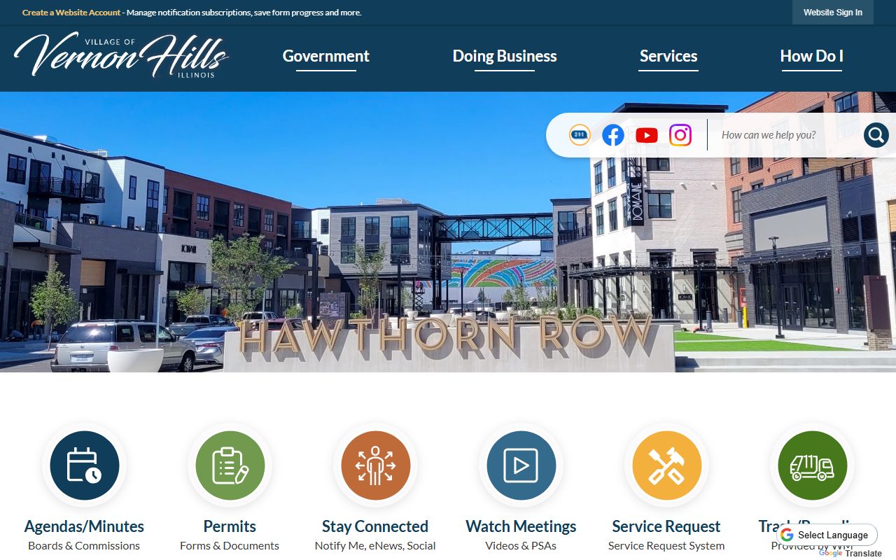 Village of Vernon Hills portal for police department arrest records