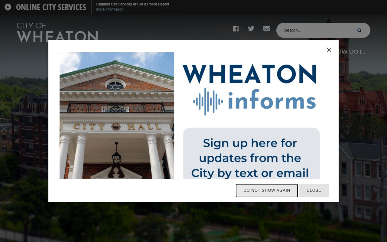 Wheaton city portal for public records and arrest record searches