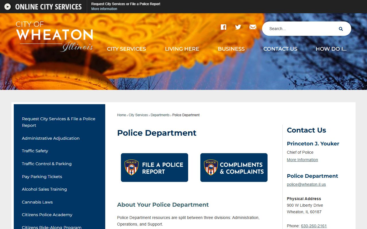 Wheaton Police Department main page