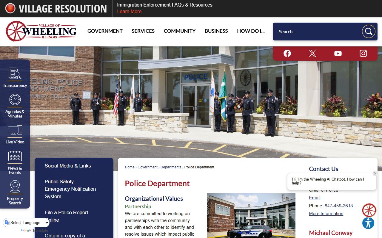 Wheeling Police Department website for arrest records access