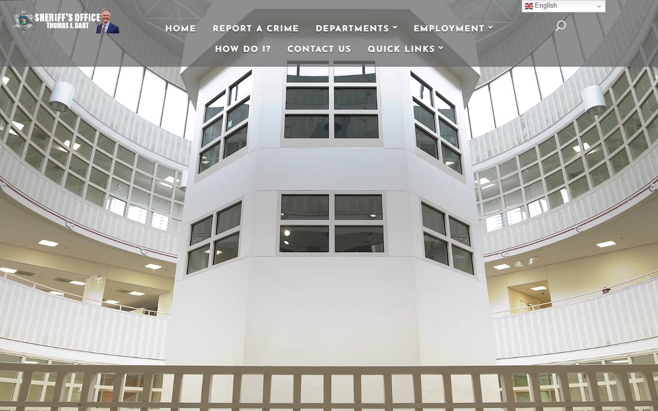 Cook County Sheriff's Office website homepage for arrest records access