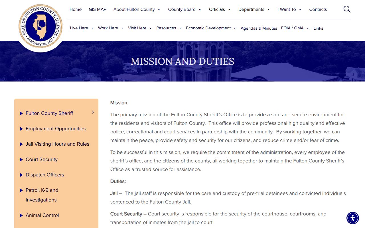Fulton County Sheriff's Office page for arrest records information